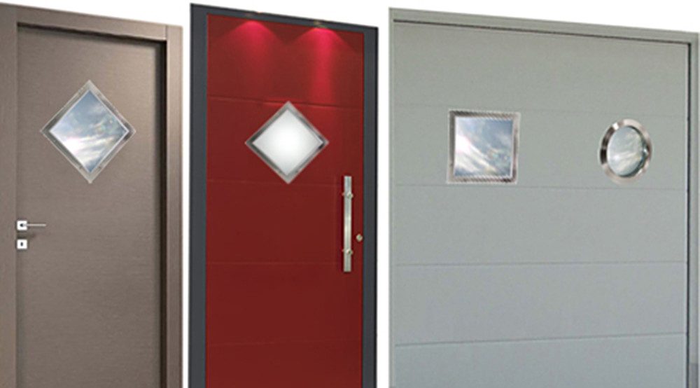 Fenster Edelstahl Bullauge TBAK-340 BS Quadrat Klarglas beidseitig verschraubt, rostfreier geschliffener Edelstahl
