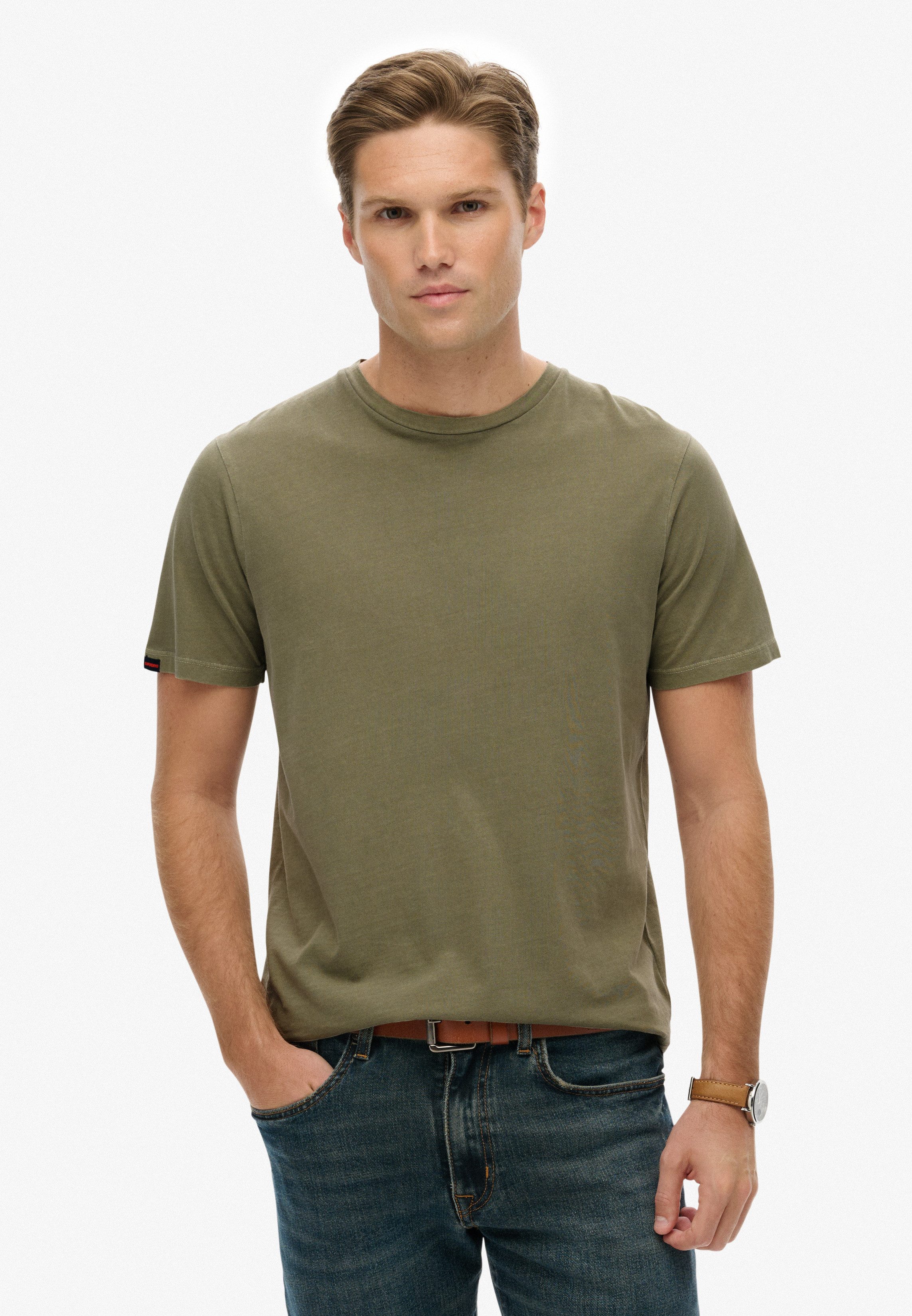 Superdry Rundhalsshirt CLASSIC ESSENTIAL TEE Relaxed Fit, aus Baumwolle und Single Jersey, mit Rundhalsausschnitt
