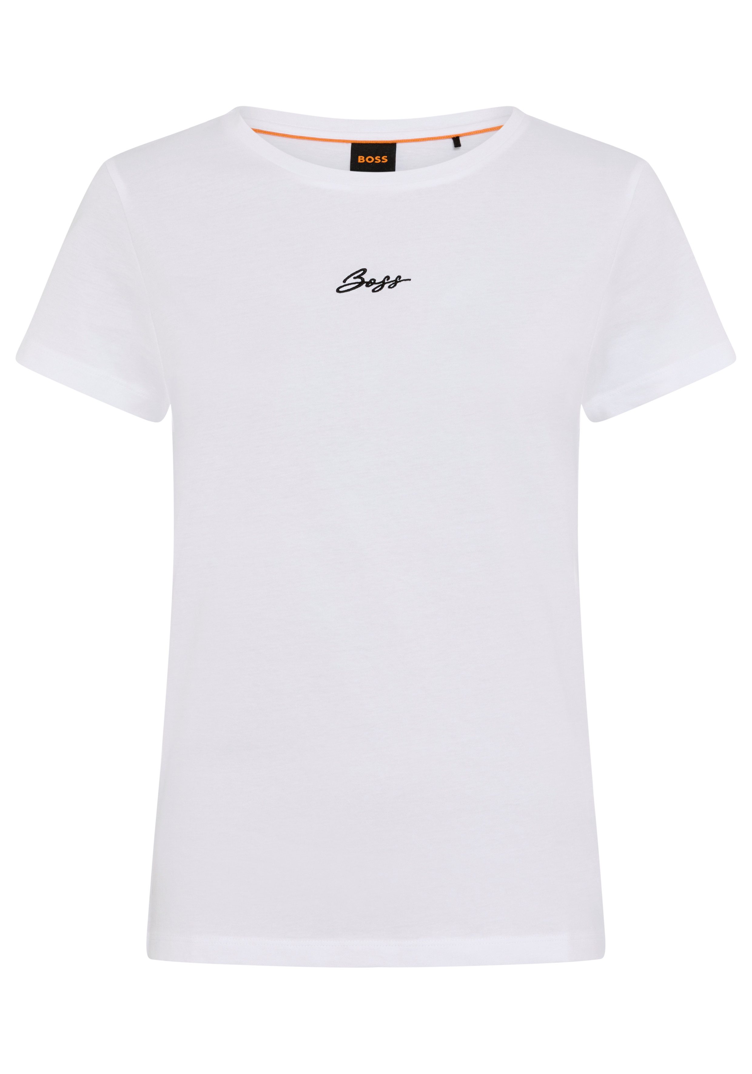 BOSS ORANGE T-Shirt Elove Embro Premium Damenmode mit Rundhals, Slim Fit