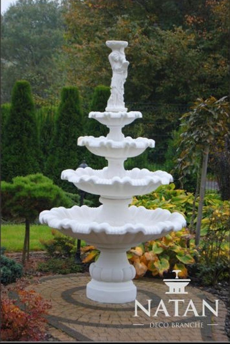 JVmoebel Skulptur Zierbrunnen Springbrunnen Brunnen Garten Fontaine Teich GRECO SHELLA