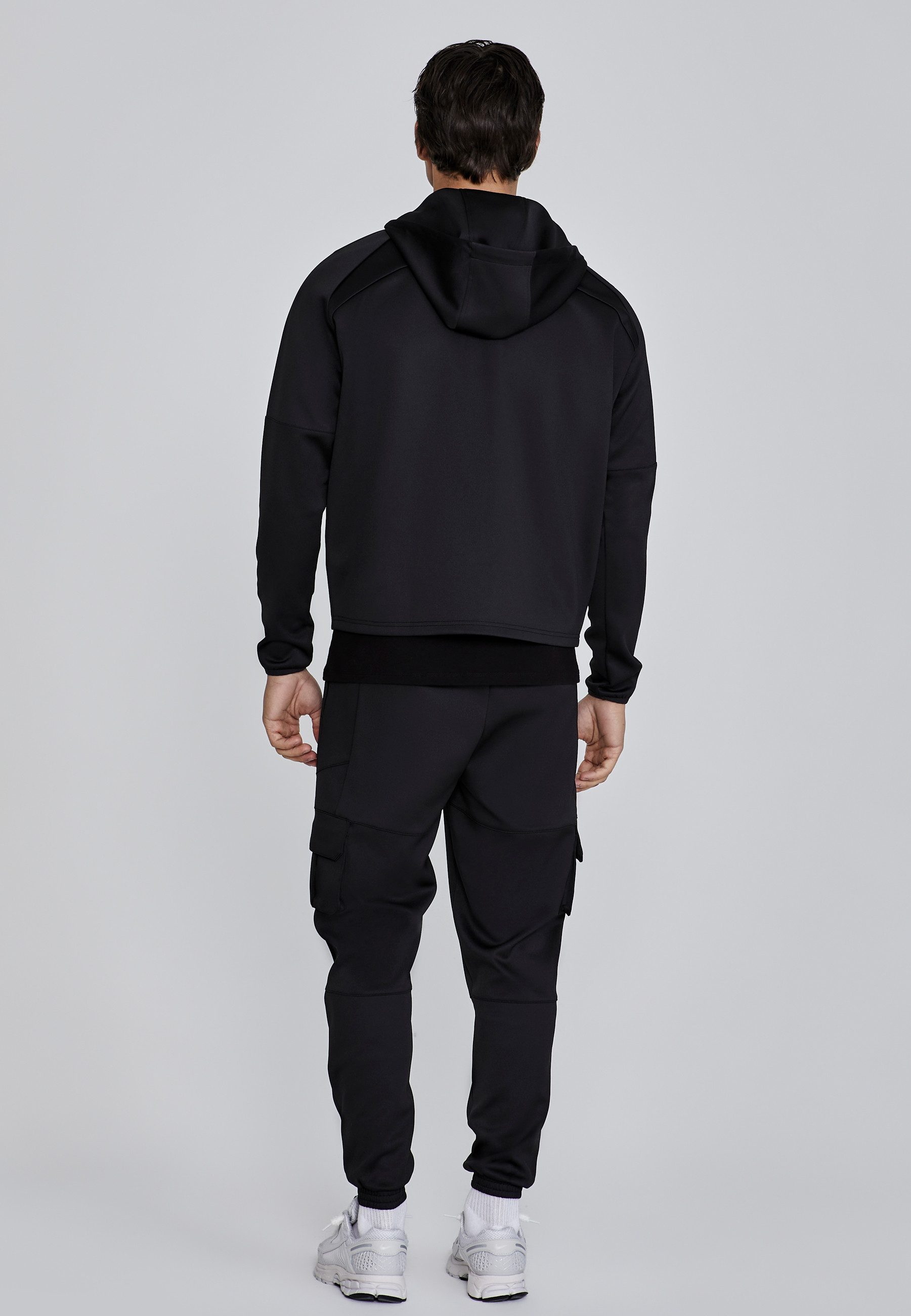 Siksilk Hoodie SikSilk Herren Schwarzer Full Zip Kapuzenpullover