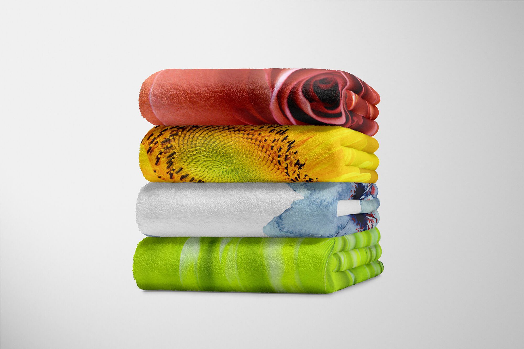 (1-St), Strandhandtuch Kuscheldecke Schöne Handtücher mit Handtuch Saunatuch Sinus Wasserfarben Baumwolle-Polyester-Mix Handtuch Art Motiv Bl,