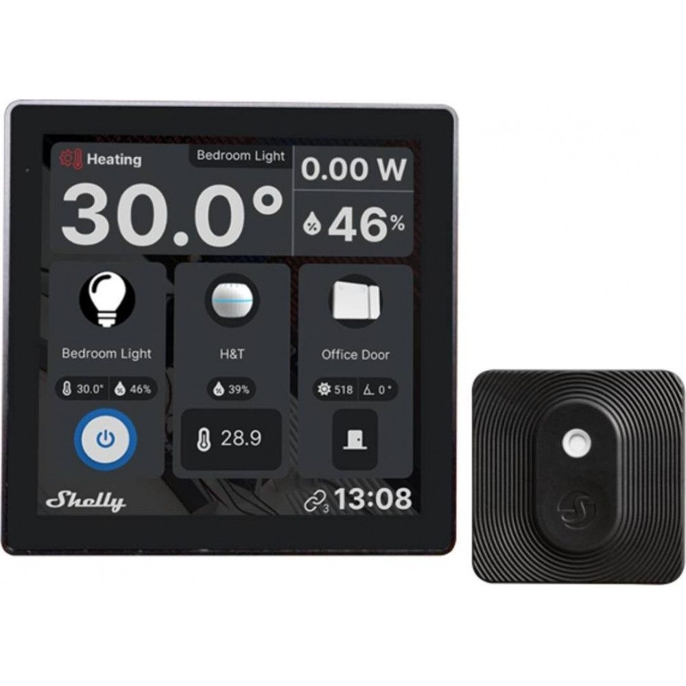 Shelly Raumthermostat _WD_HT_bundle_s Unterputz-Wandthermostat Wand-Display Schwarz