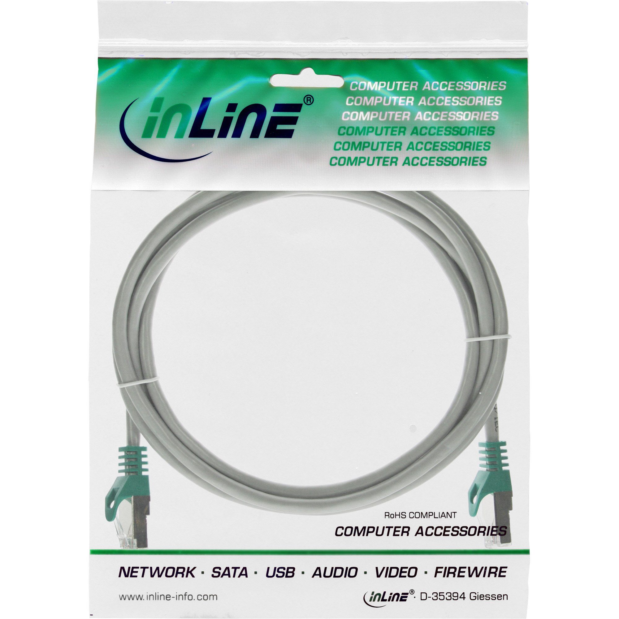 Inline InLine® Crossover Patchkabel, SF/UTP, Cat.5e, grau, 1m LAN-Kabel