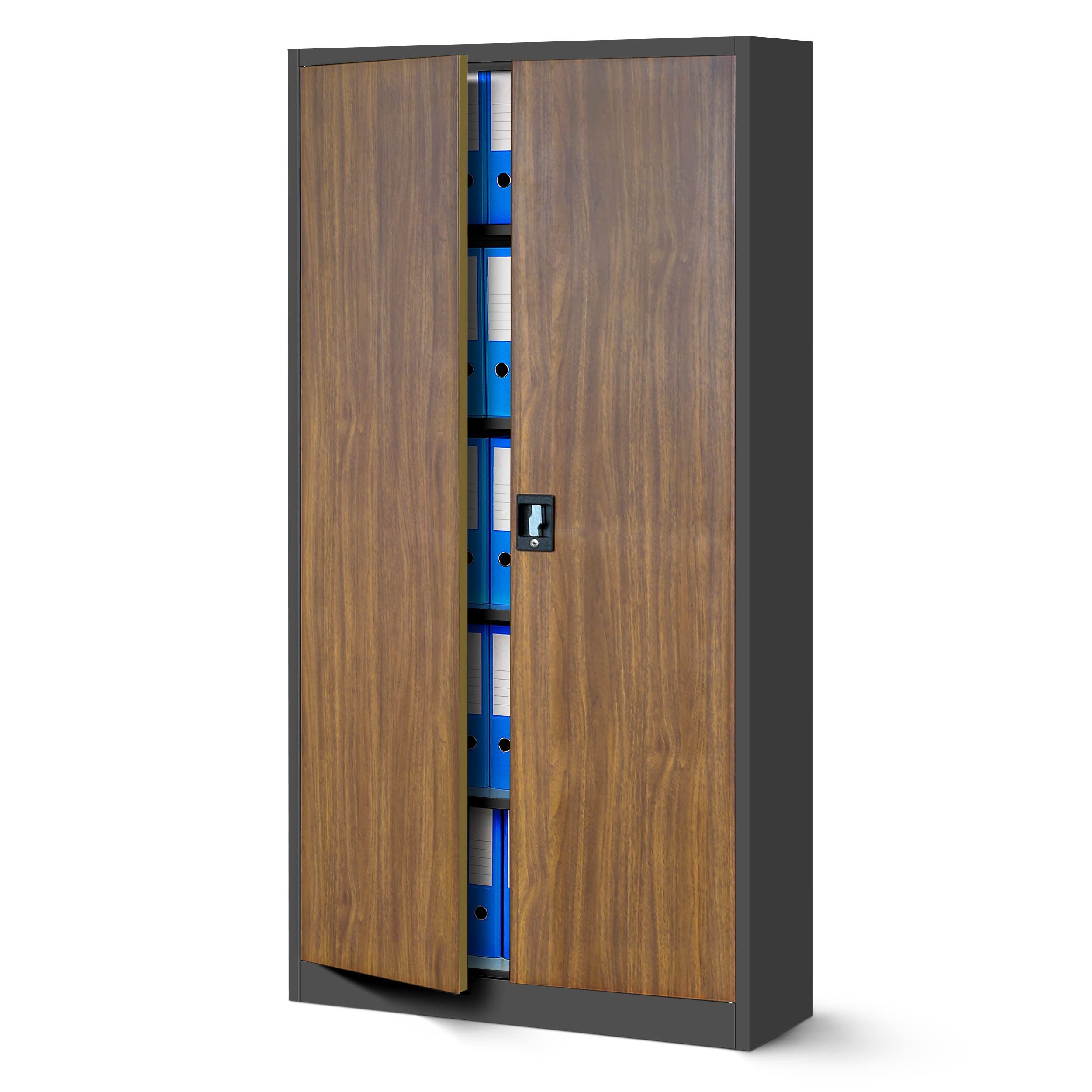 Jan Nowak Aktenschrank Metall Büroschrank abschließbar 90 cm JAN 4 Böden Stahl (Ordnerschrank Aktenschrank Büro Kanzlei Praxis Sozialraum, 0,6 mm 185 x 90 x 45 cm Wandmontage 50 Ordner 2 Schlüssel) Pulverbeschichtet Schloss robust langlebig 16 Farben