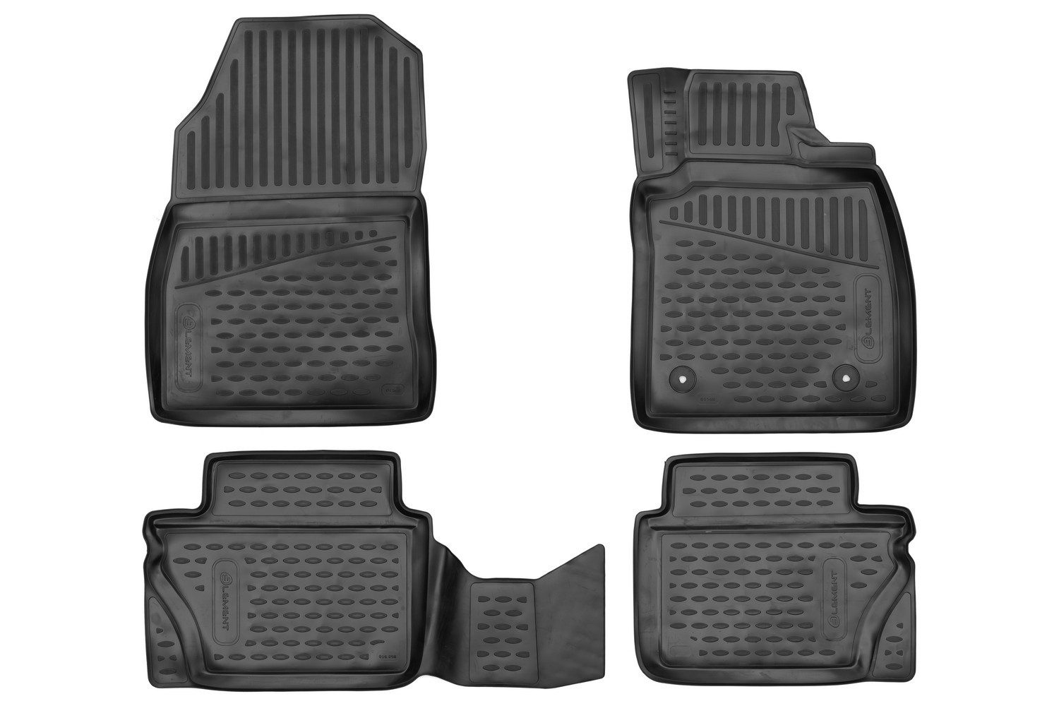 LEMENT Auto-Fußmatten 3D-Gummimatten passend für Ford Fiesta, 2017–2021, Rechtslenker (4 St), für Ford Fiesta Pkw, Passgenau