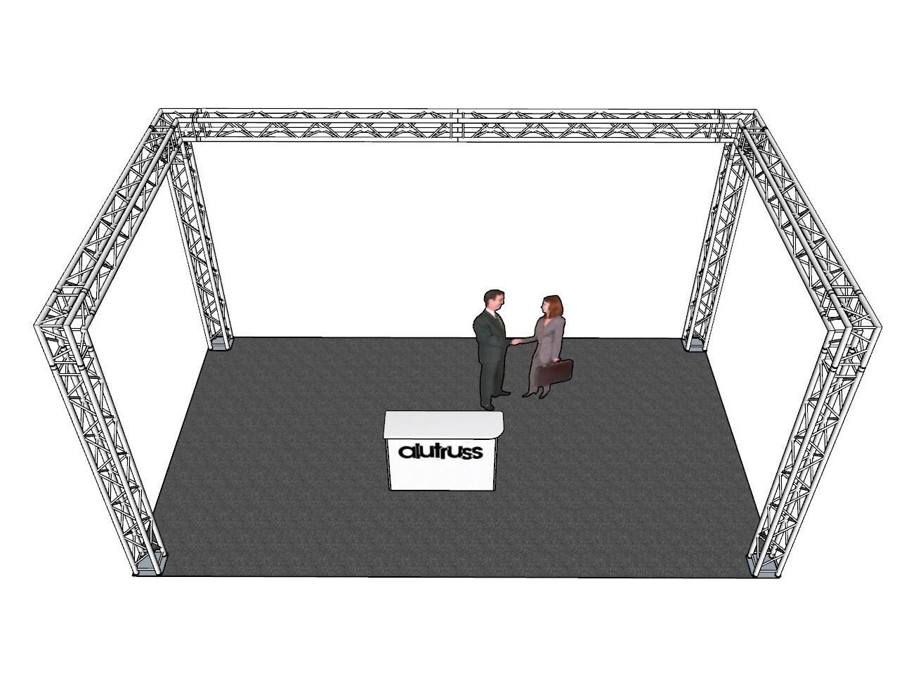 Thumbnail - Alutruss Rahmentraverse ALUTRUSS Traversenset QUADLOCK 6082 U-Form 7x4x3,5m (BxTxH)