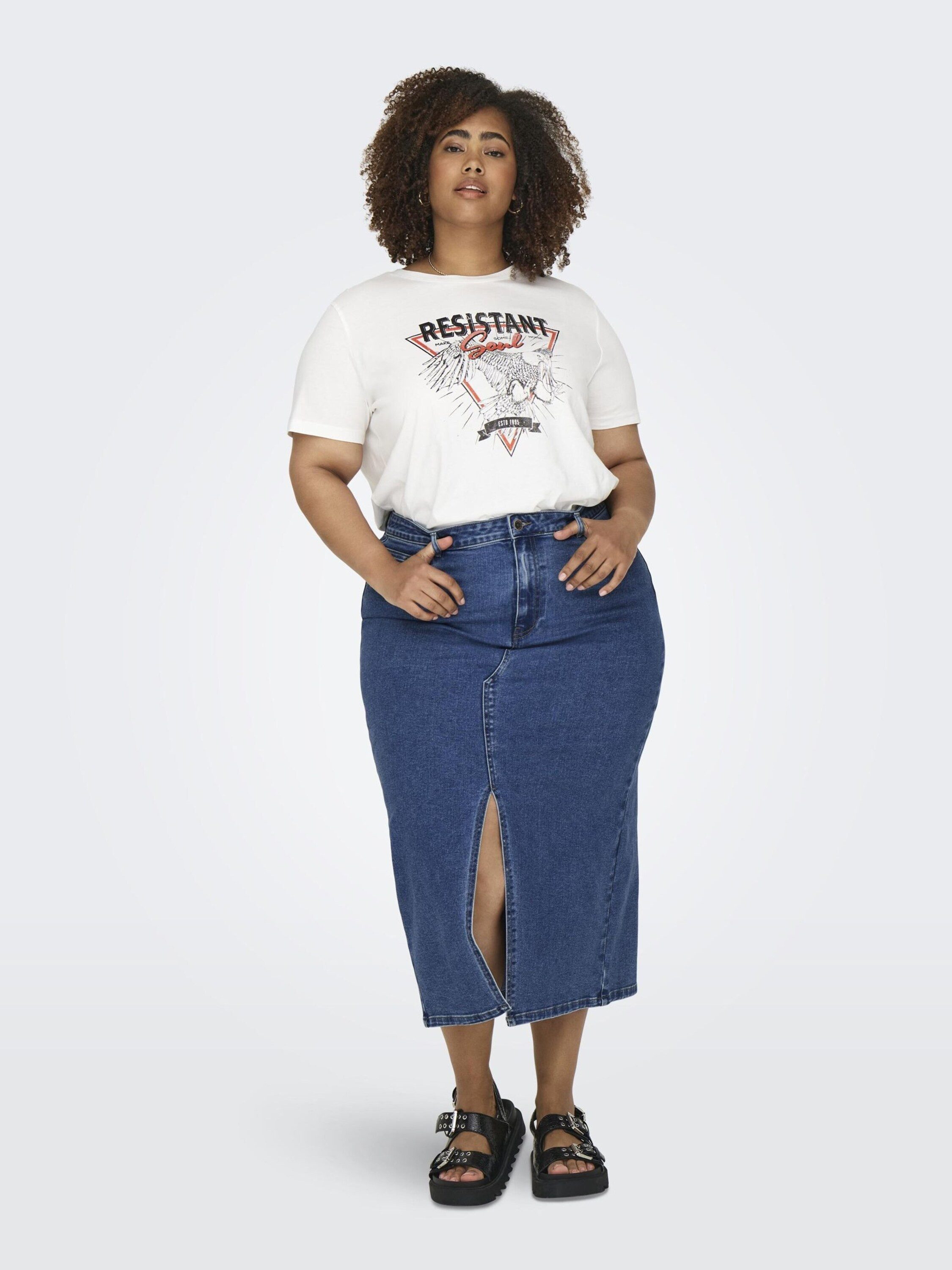 ONLY CARMAKOMA Jeansrock (1-tlg) Patches