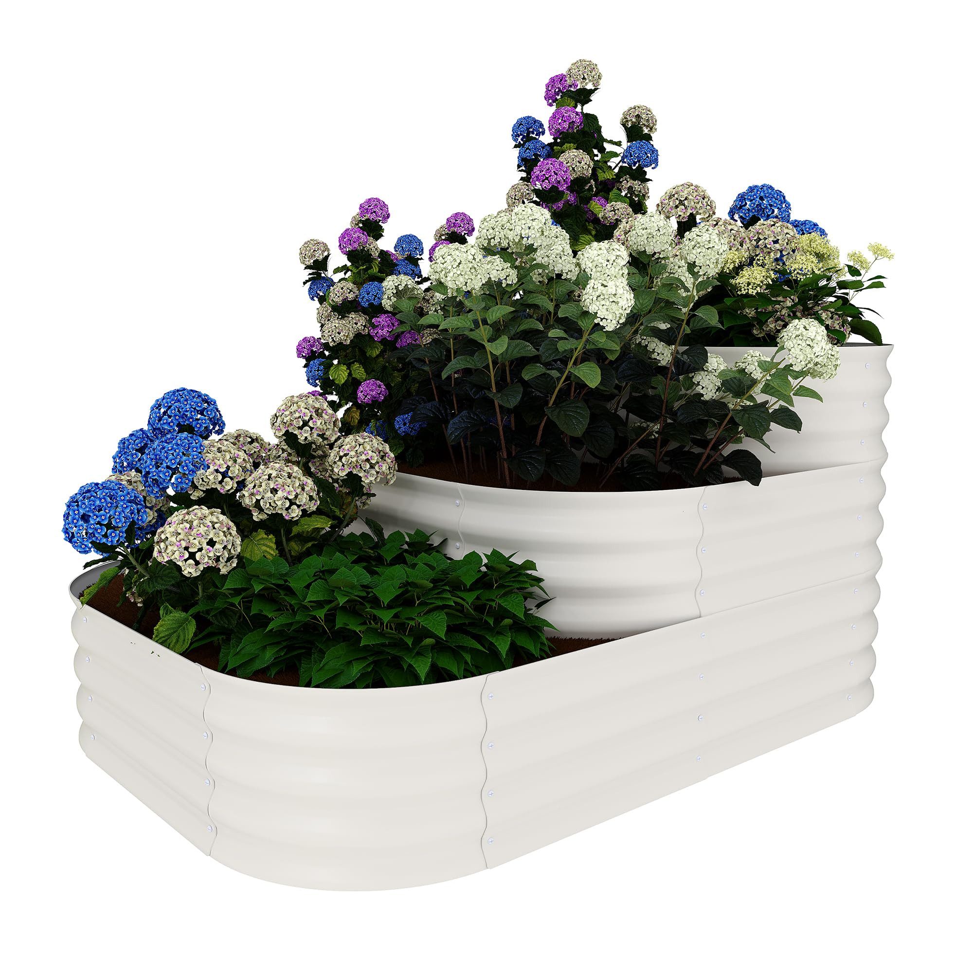 GarveeMore Hochbeet 3 Etagen Pflanzenkasten Gartenbeet aus Metall 154x107x78cm