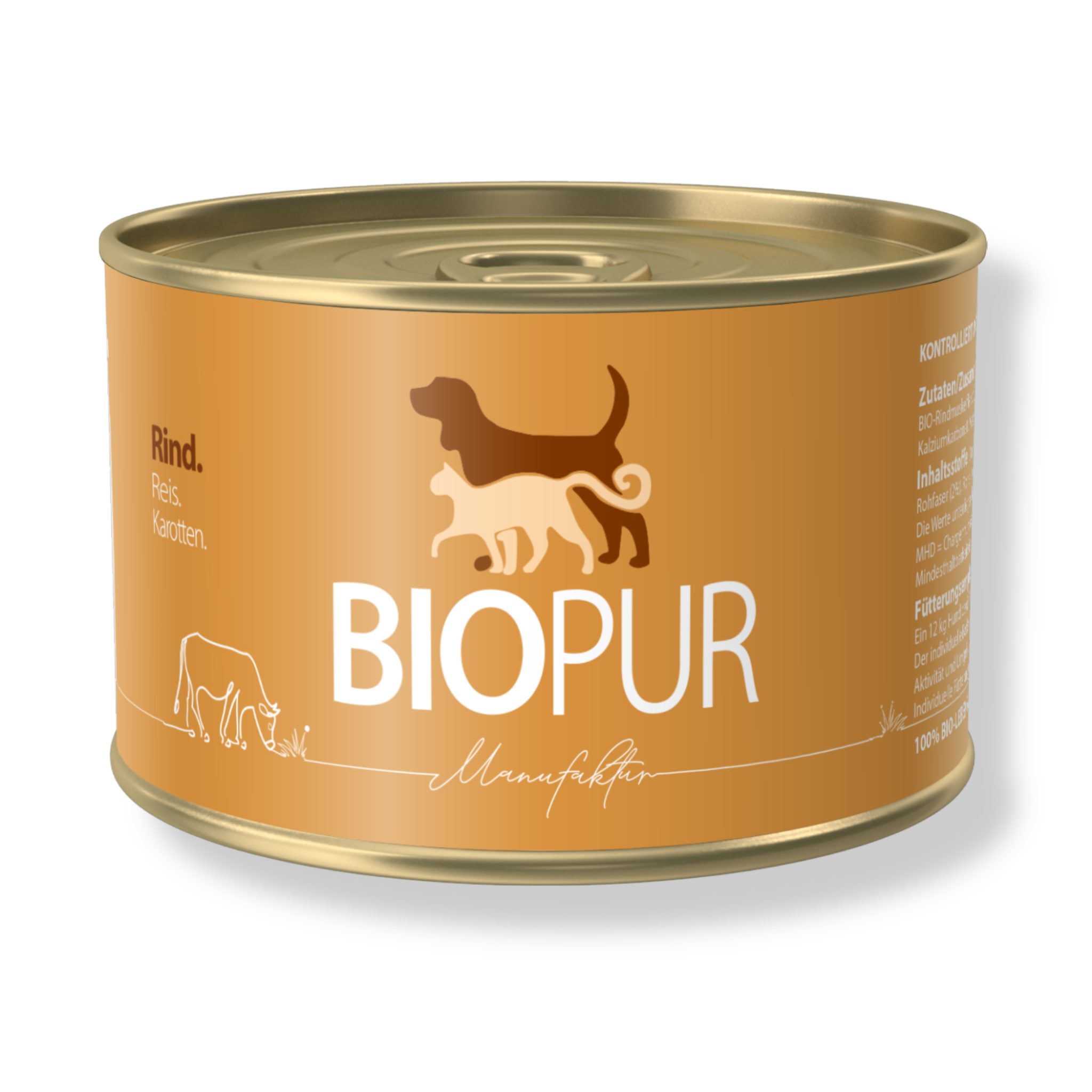 BIOPUR Tiernahrung BIOPUR Classic Nassfutter Rind, Reis & Karotten 400g
