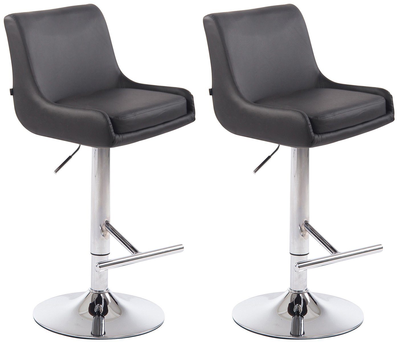 Barhocker 2er Set Barhocker Club Kunstleder chrom