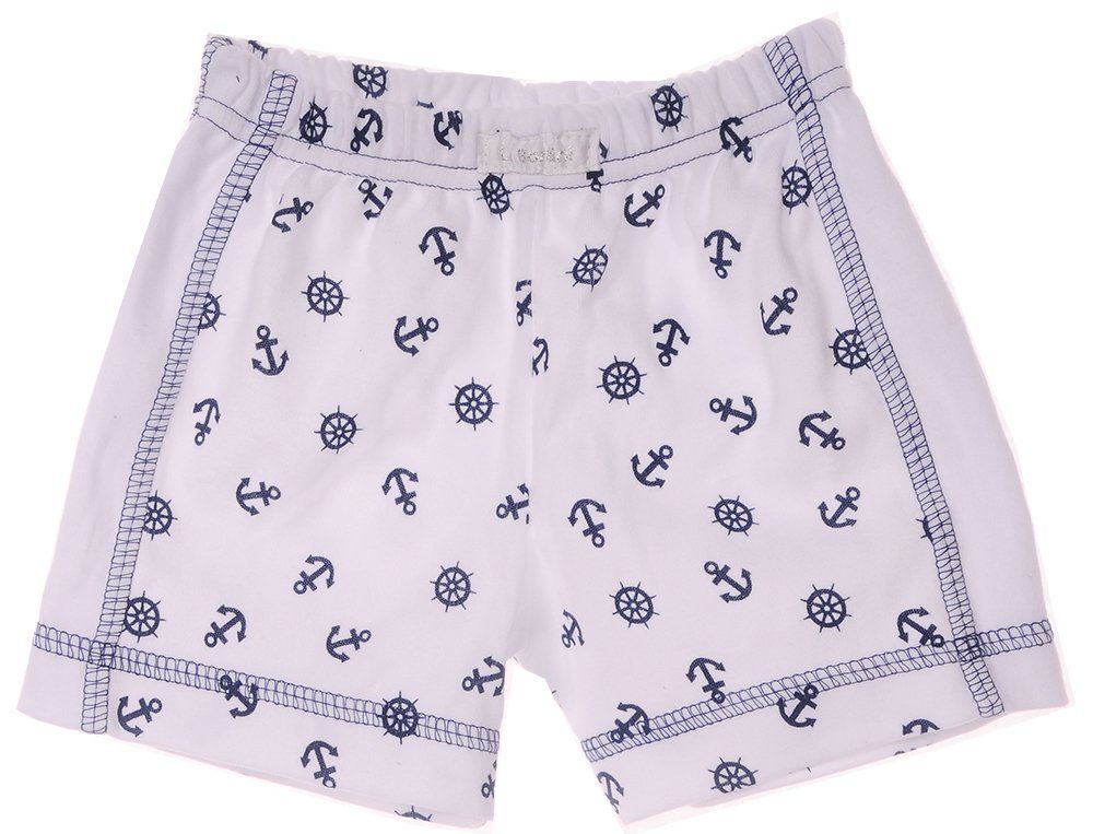 Shorts Baby Sommer Shorts in Weiß mit Anker Muster kurze Hose