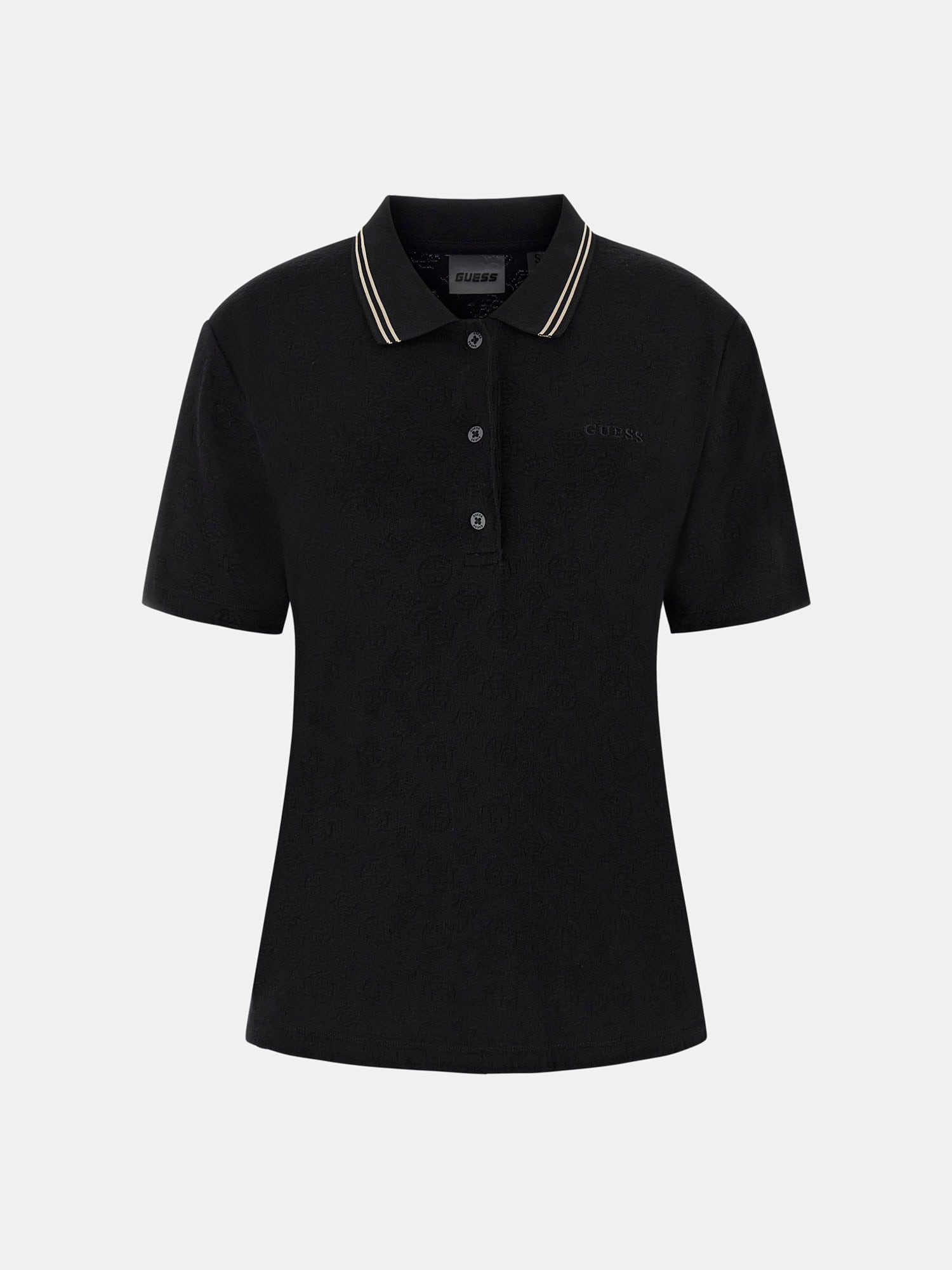 Guess Poloshirt – Enganliegendes Kurzarmshirt mit Knopfleiste - gestreifter günstig online kaufen