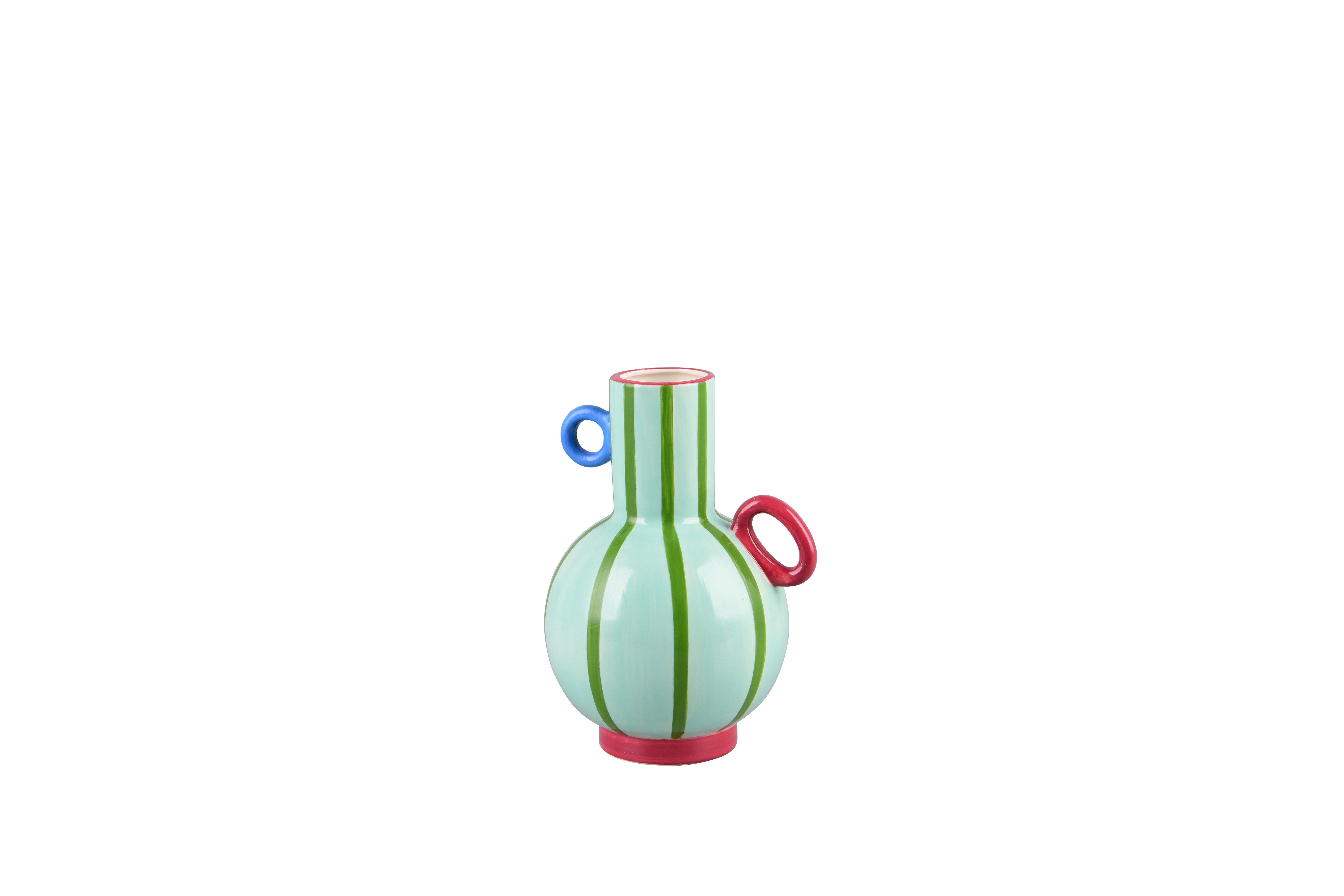 furnling Dekovase Nylea (1 St), moderne Vase aus hochwertiger Keramik, Höhe 23,8 cm, grün mit Akzenten