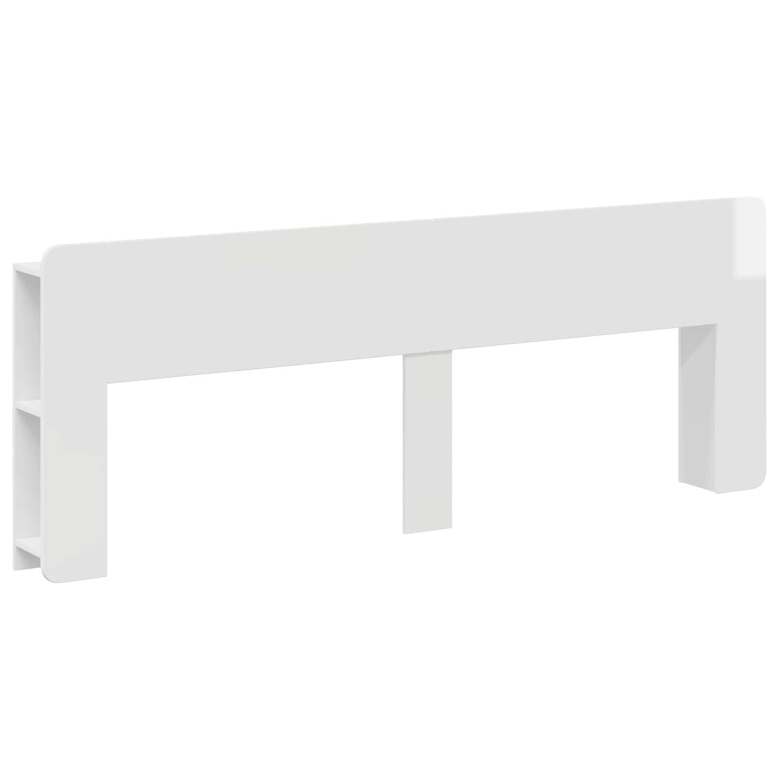 vidaXL Bett Kopfteil Schrank mit Speicher Hochglanz Weiß Holzwerkstoff (1-tlg)