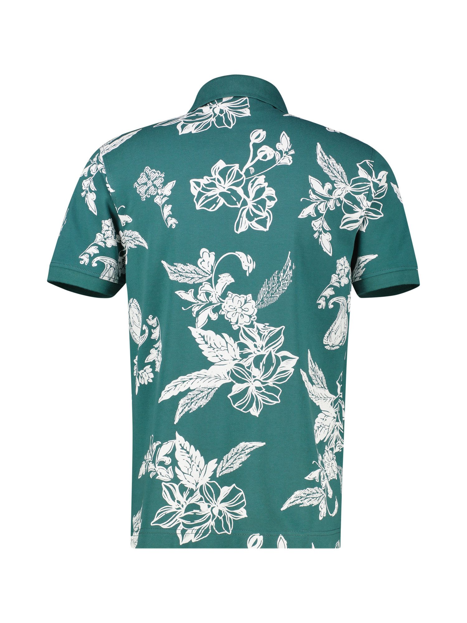 LERROS Poloshirt Poloshirt mit floralem All-over-Print, grosse Größen