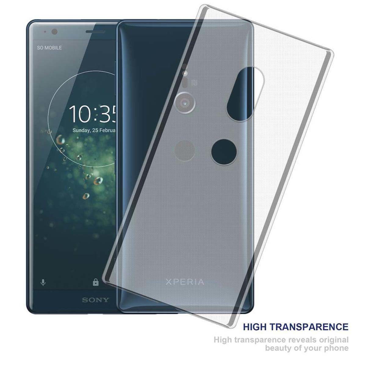 Cadorabo Handyhülle TPU Ultra Slim AIR Sony Xperia XZ2, Flexible TPU Silikon Handy Schutzhülle - Hülle - ultra slim