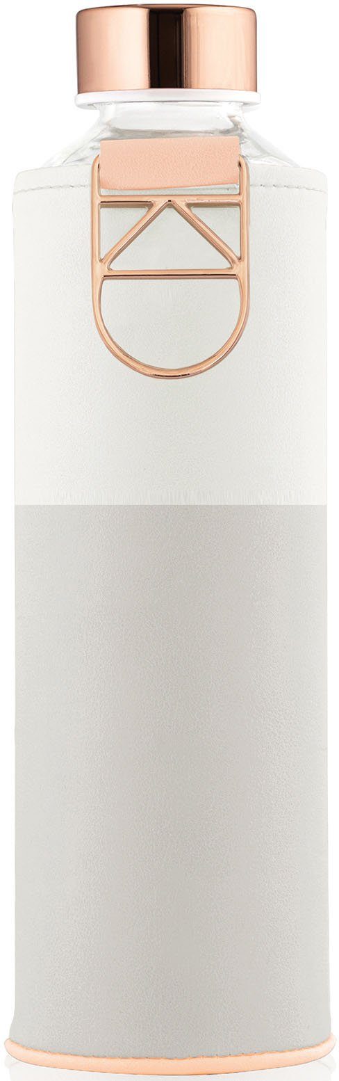 Trinkflasche ml Borosilikatglas, Mismatch Sage, mit 750 Kunstlederhülle, equa