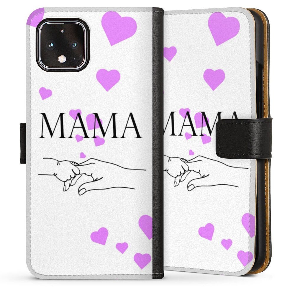 DeinDesign Handyhülle Muttertag Mama Familie Muttertag-Mama und kinder, Google Pixel 4 Hülle Flip Case Klapphülle Handytasche Leder