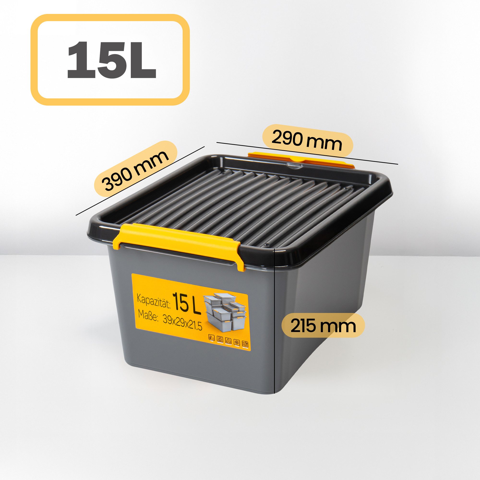 KONZEPT Aufbewahrungsbox mit Deckel, Stapelbox aus hochwertigem Kunststoff günstig online kaufen