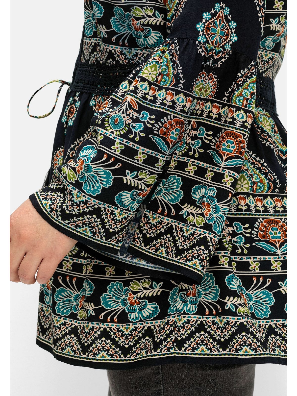 sheego by Joe Browns Longbluse Große Größen im Ethno-Stil, mit Crochet-Spitze