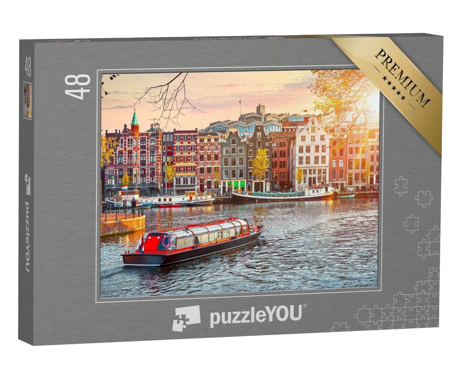 puzzleYOU Puzzle Alte Gebäude in Amsterdam, Niederlande, 48 Puzzleteile, puzzleYOU-Kollektionen Städte, Amsterdam, Europäische Städte