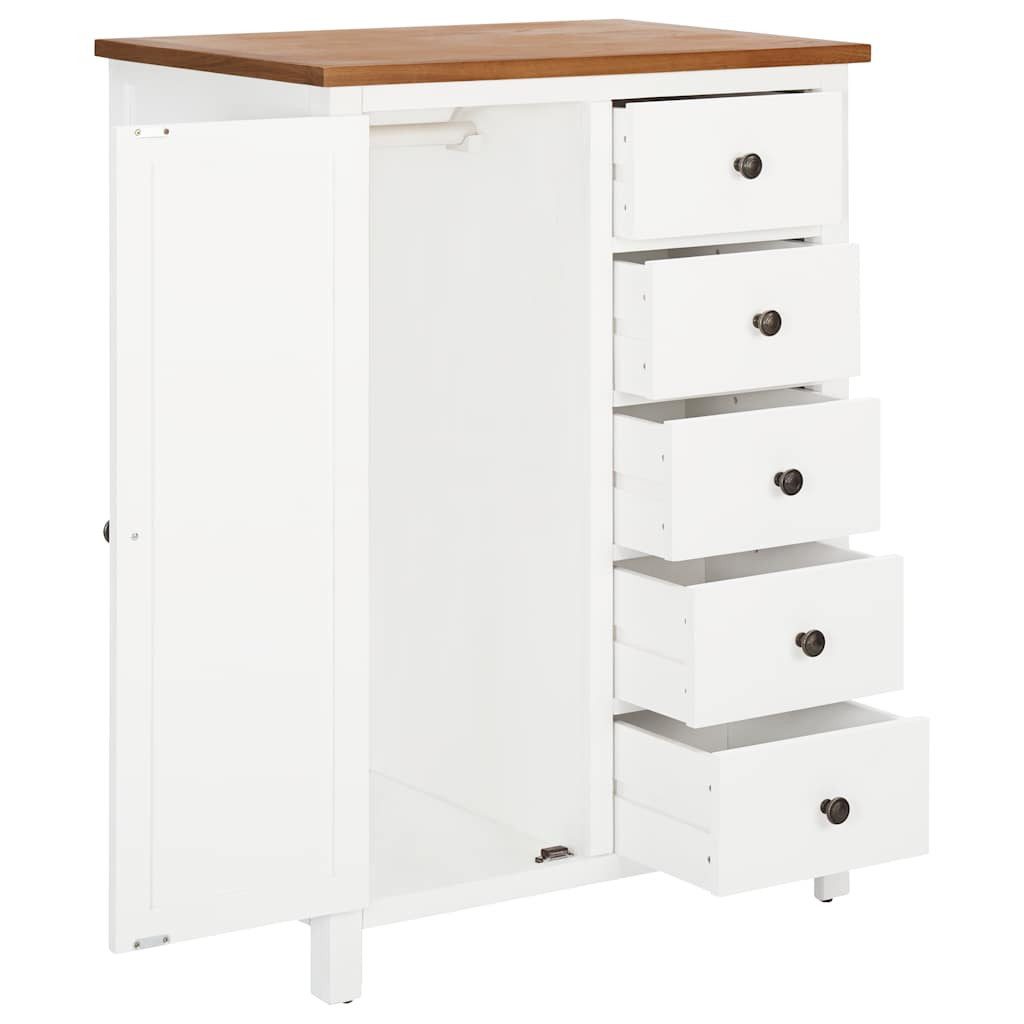 vidaXL Sideboard Kleiderschrank 76x52x105 cm Eiche Massivholz (1 St)