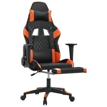 vidaXL Bürostuhl Gaming-Stuhl mit Fußstütze Schwarz und Orange Kunstleder Bürostuhl Hom