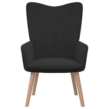 furnicato Sessel Relaxsessel mit Hocker Schwarz Samt