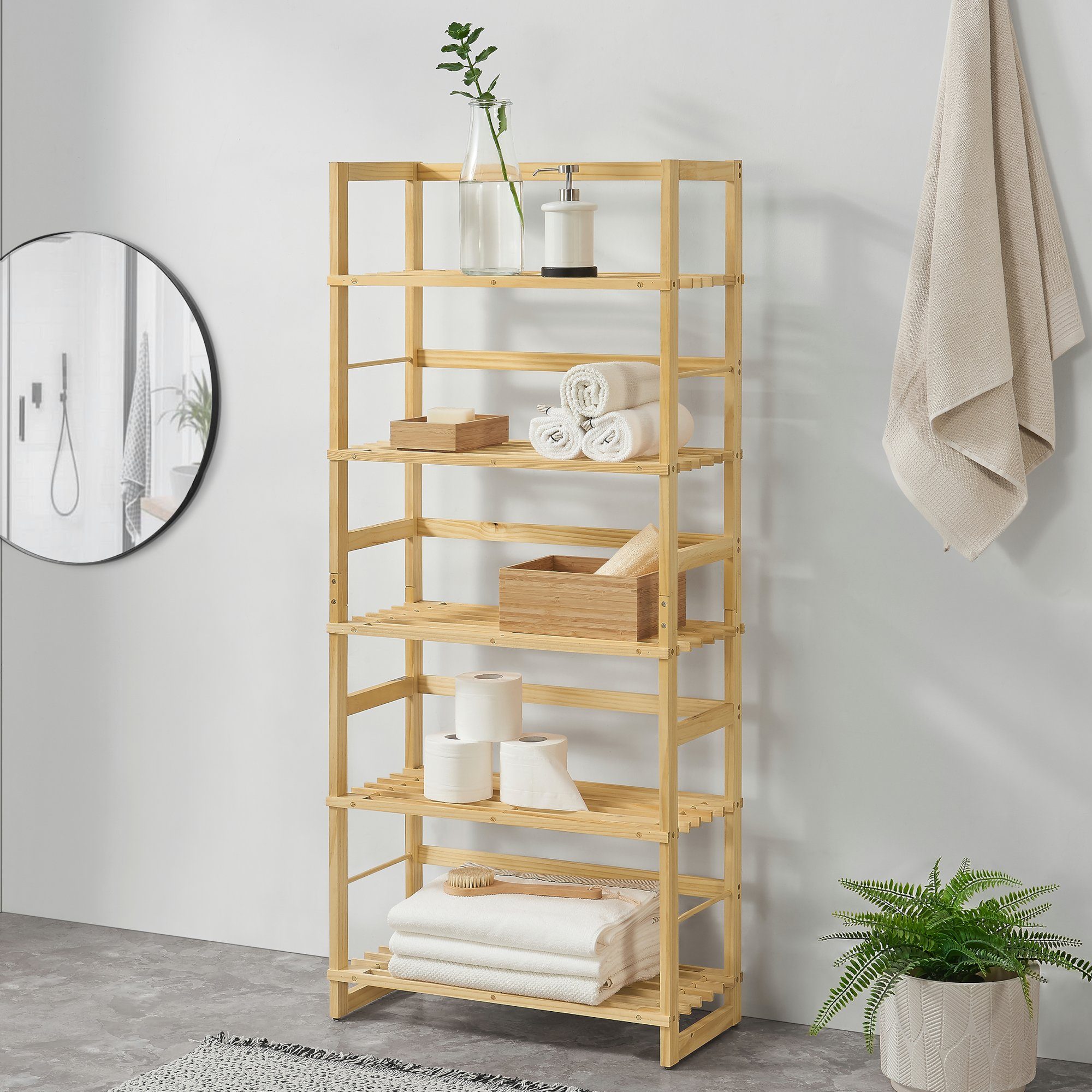 en.casa Standregal, »Luster« Standregal 58x27x136cm mit günstig online kaufen