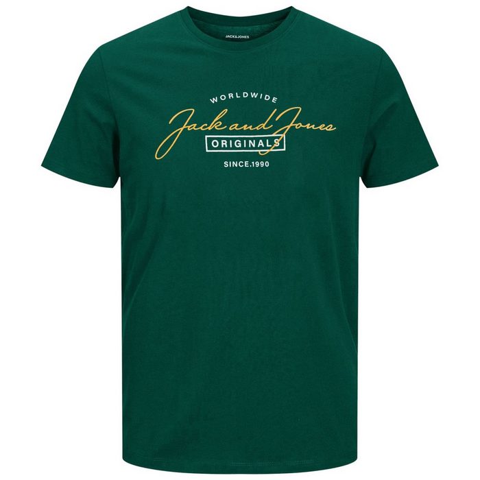 Jack & Jones Rundhalsshirt Große Größen Herren T-Shirt grün sportiv bedruckt Jack&Jones