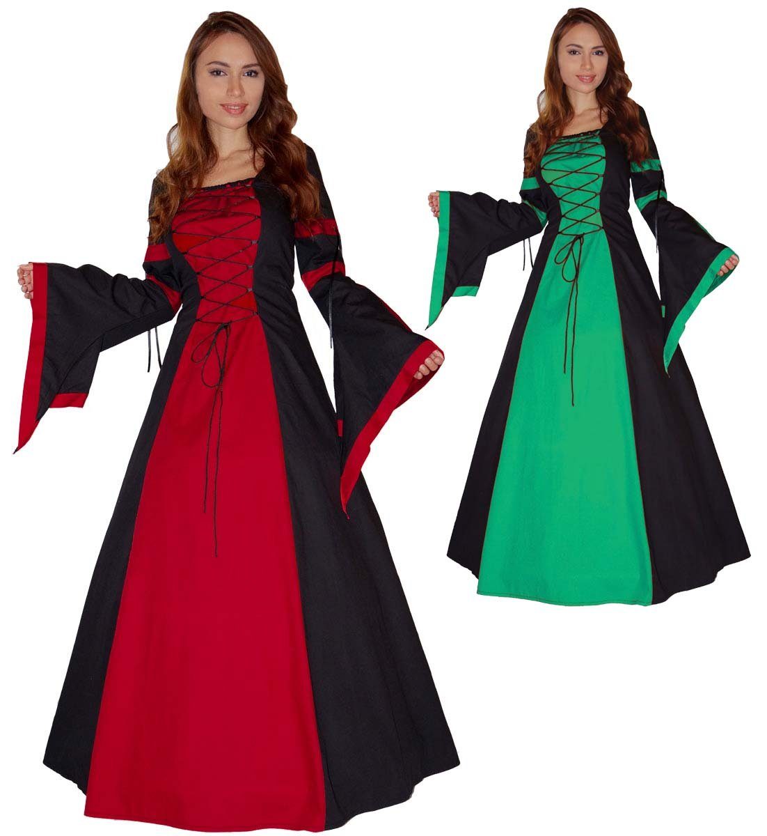 Kostüm Damen Frauen Karneval Kleid Mittelalter Elfe Prinzessin schwarz rot S 