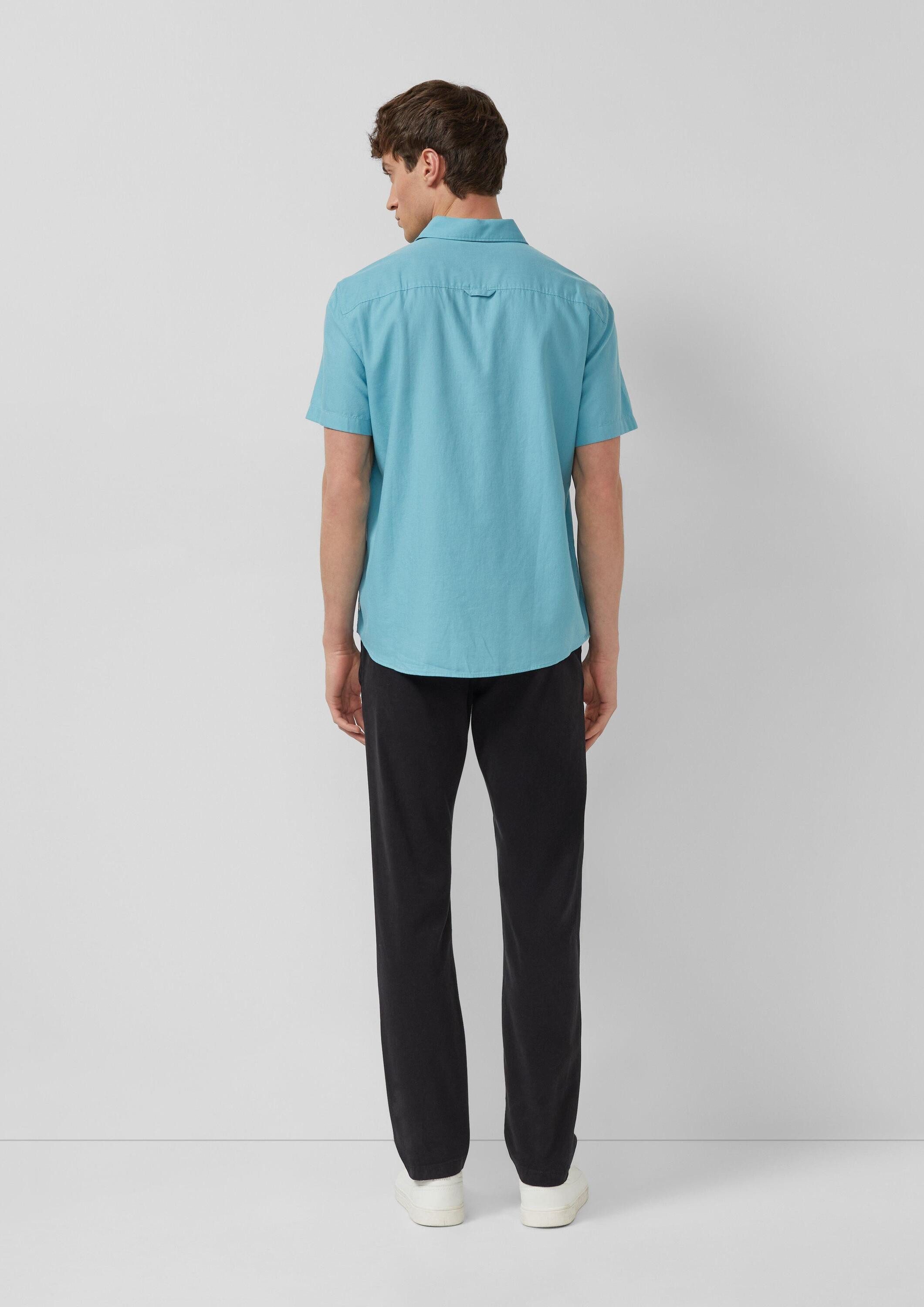 s.Oliver Kurzarmhemd Hemd Regular Fit: Weiches Kurzarmhemd mit Stickerei