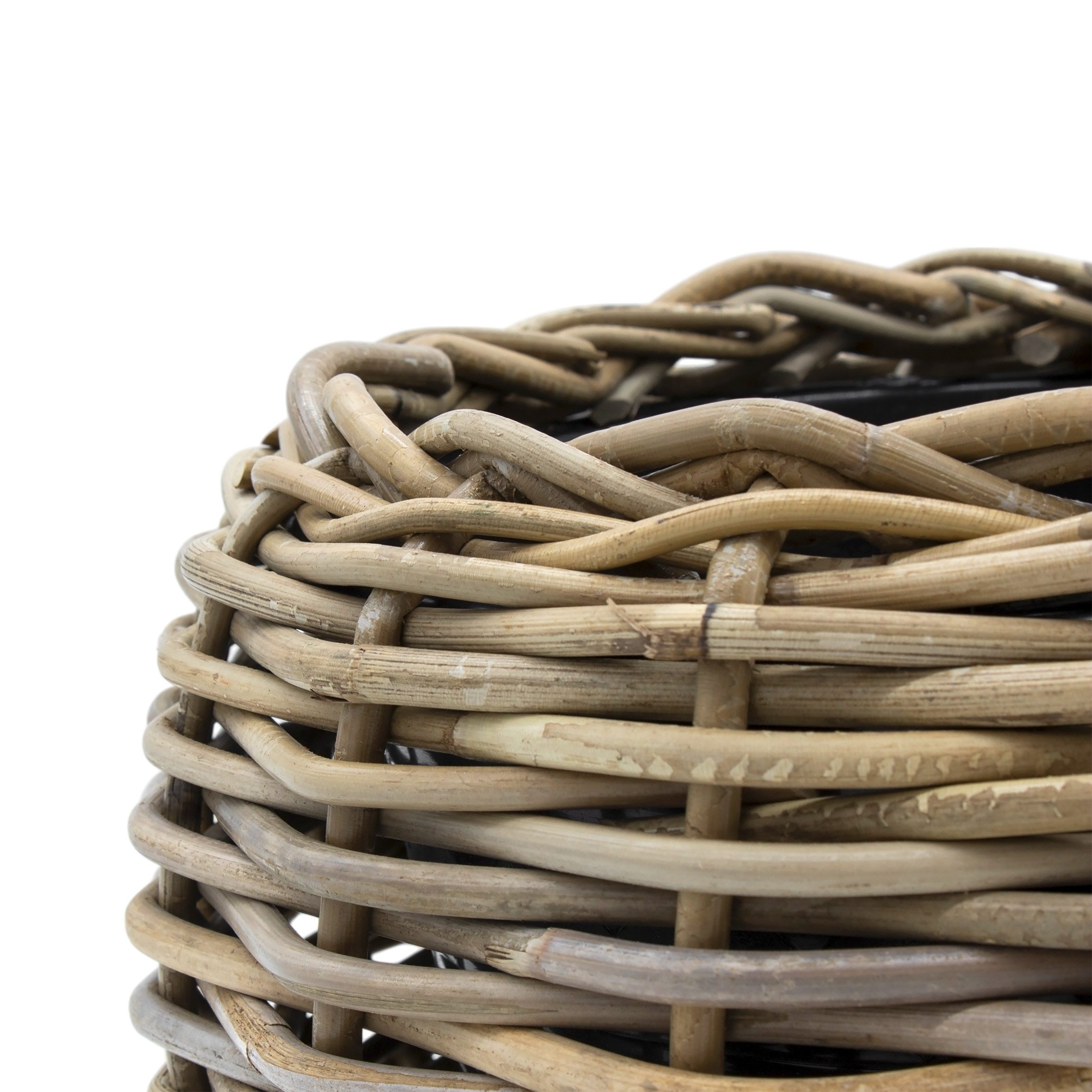 Spetebo Blumentopf Rattan Pflanztopf mit Kunststoff Einsatz (Anzahl, 1 St., Stück), mit 100 % wasserdichtem Innenkübel – Bild 4 von 5