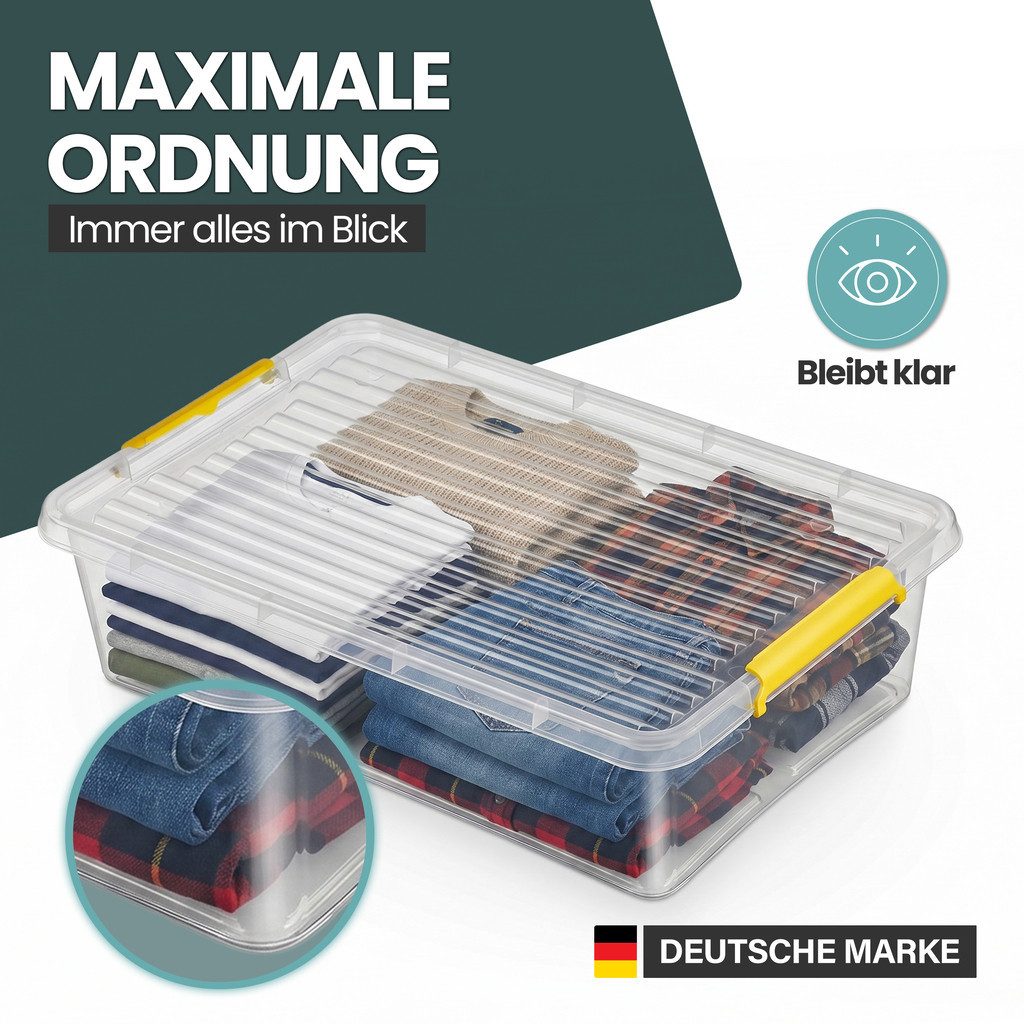 Kreher Aufbewahrungsbox Simple Store, in Transparent, rollbar, BPA-frei Set/Größe wählbar) (4 St)