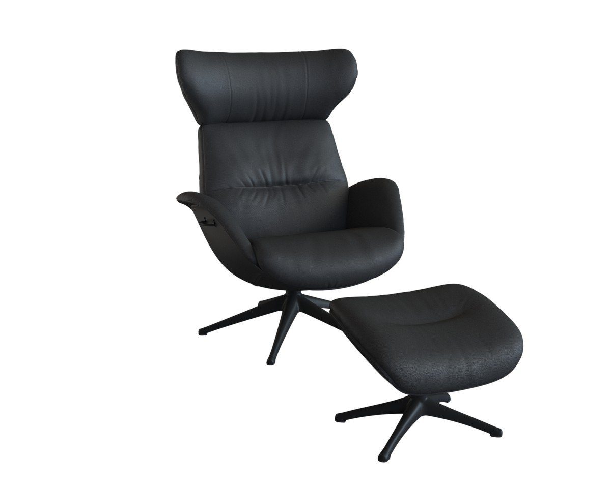 FLEXLUX Relaxsessel Fernsehsessel More, ergonomisch, drehbar, robuster Fuß, Scandi, Premium Komfort, Rücken- & Kopfteilverstellung, drehbar, Fuß schwarz