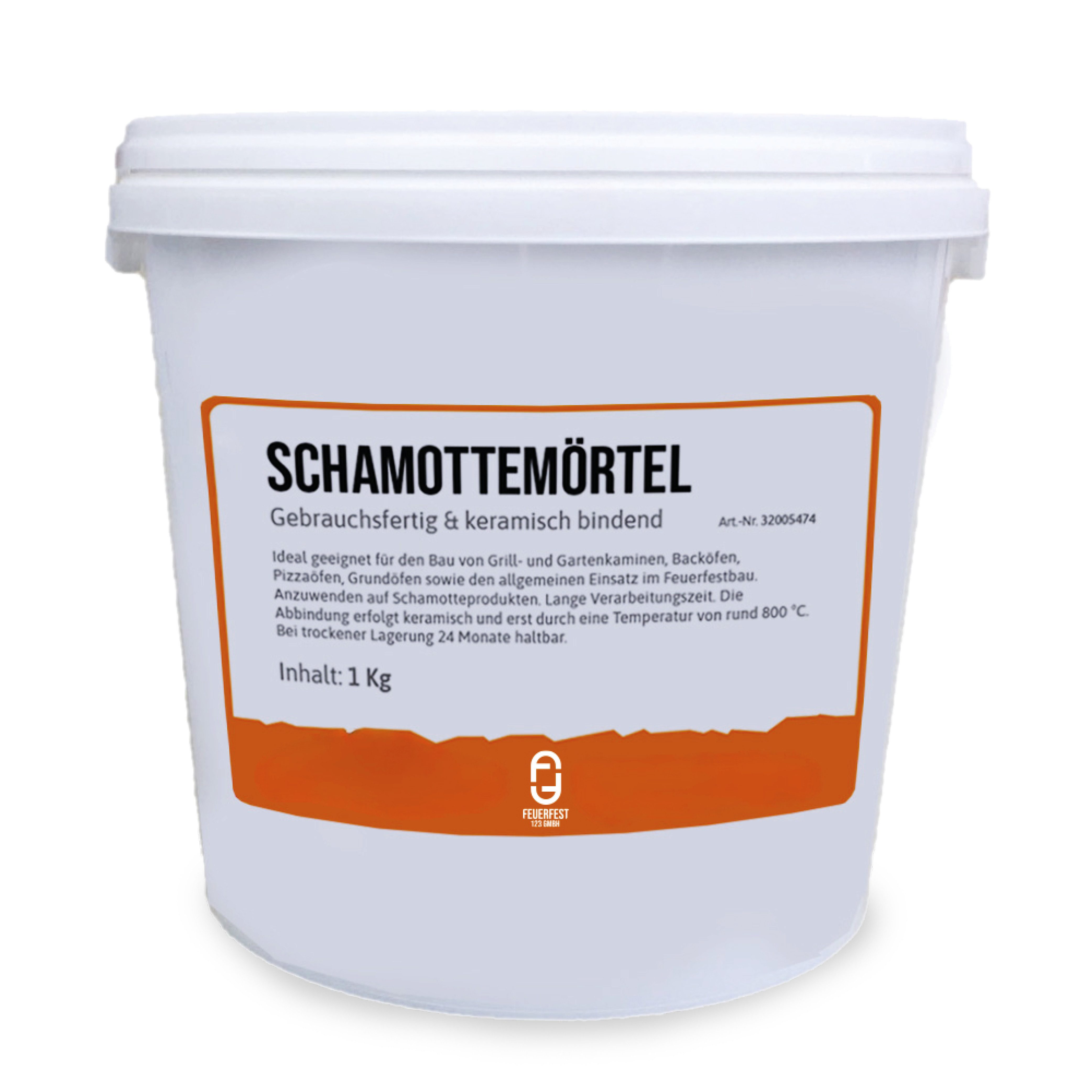 Feuerfest 123 GmbH Mörtel Schamottemörtel Schamottmörtel - Für Kaminöfen, Öfen & Grills, (Hitzebeständig bis 1.450 °C), - keramische Abbindung