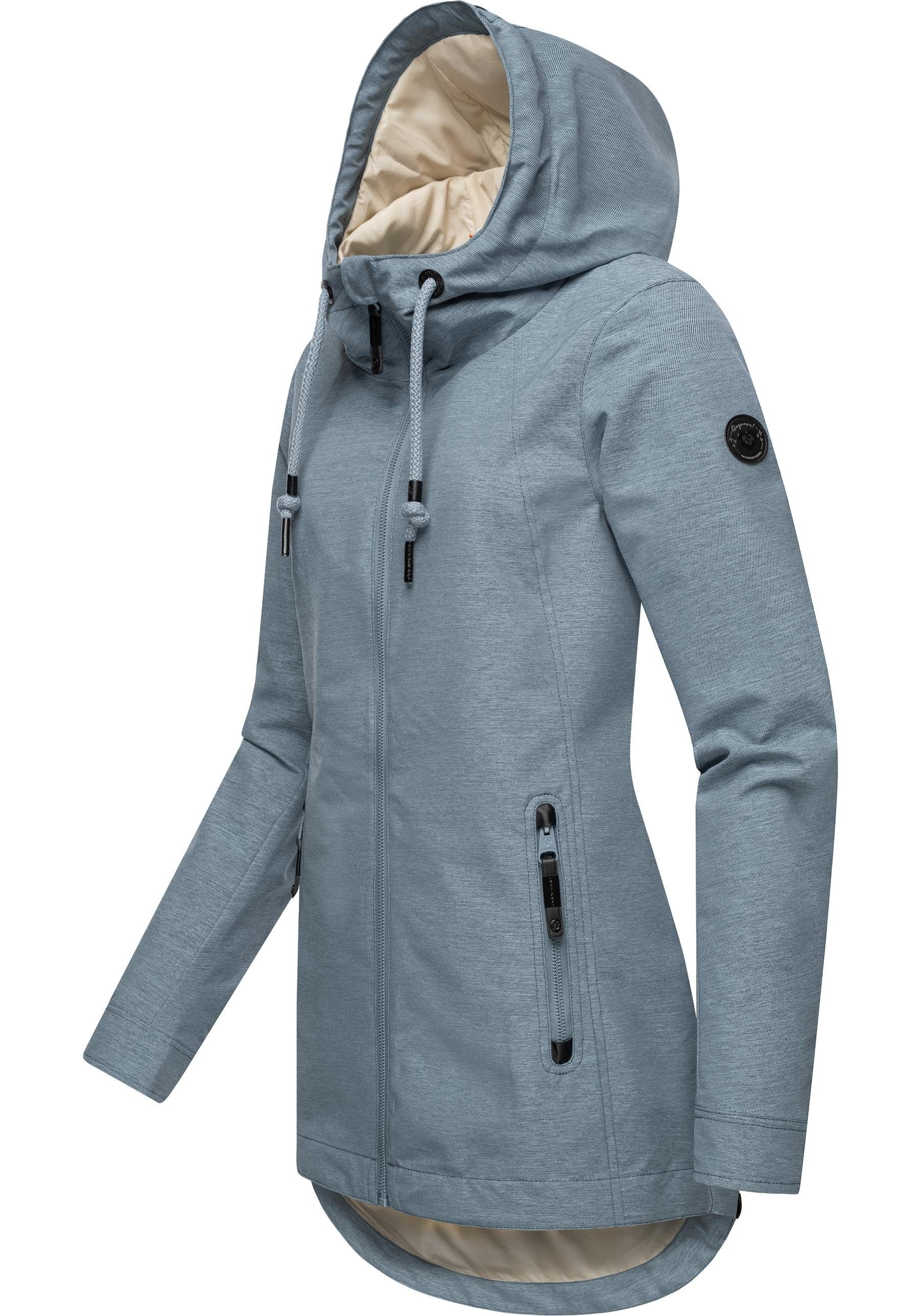 Ragwear Outdoorjacke Zuzka stylische Übergangsjacke mit großer Kapuze