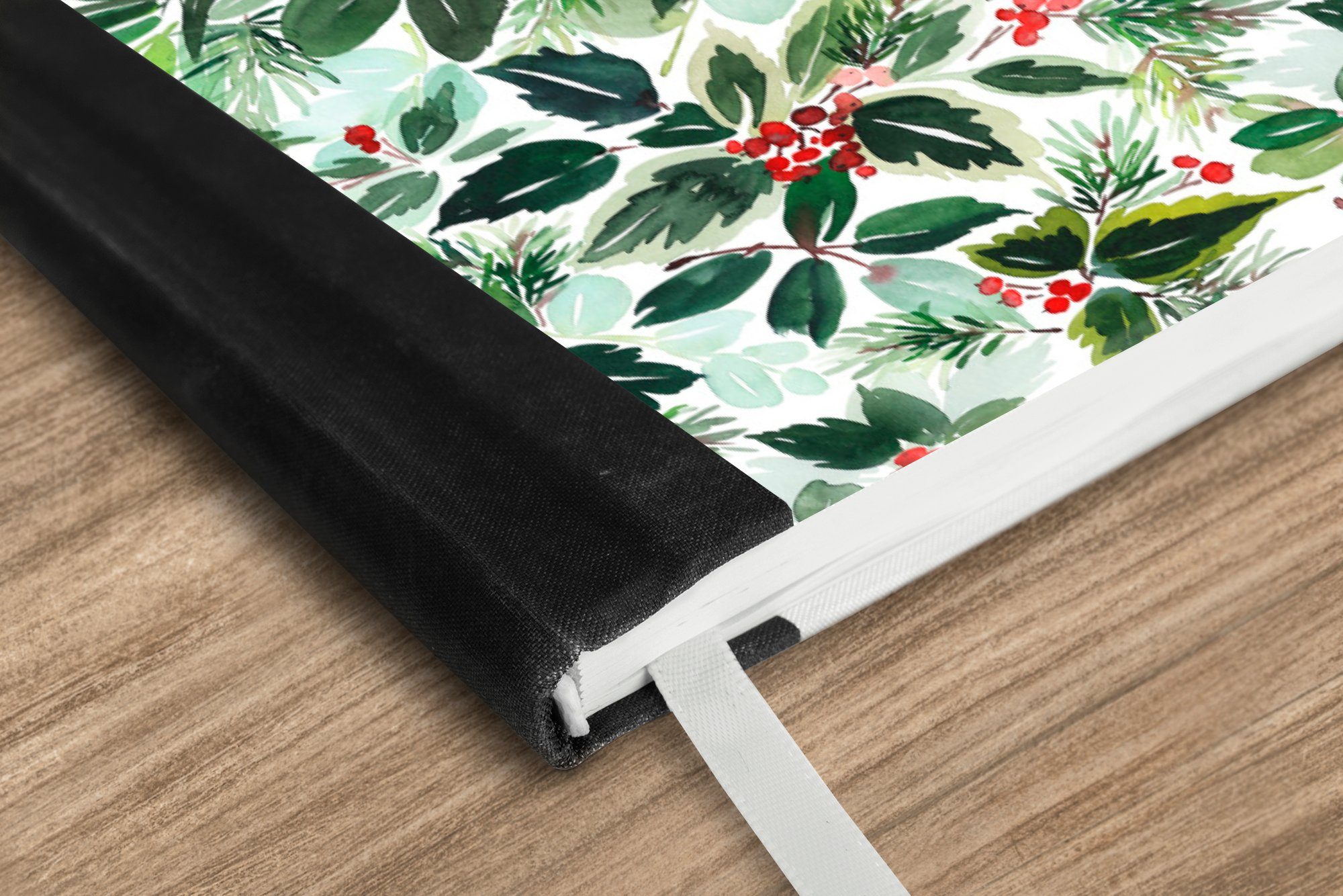 Thumbnail - MuchoWow Notizbuch Weihnachten - Aquarell - Mistelzweig, Notebook, Notizblock a5, Tagebuch, Journal Liniert