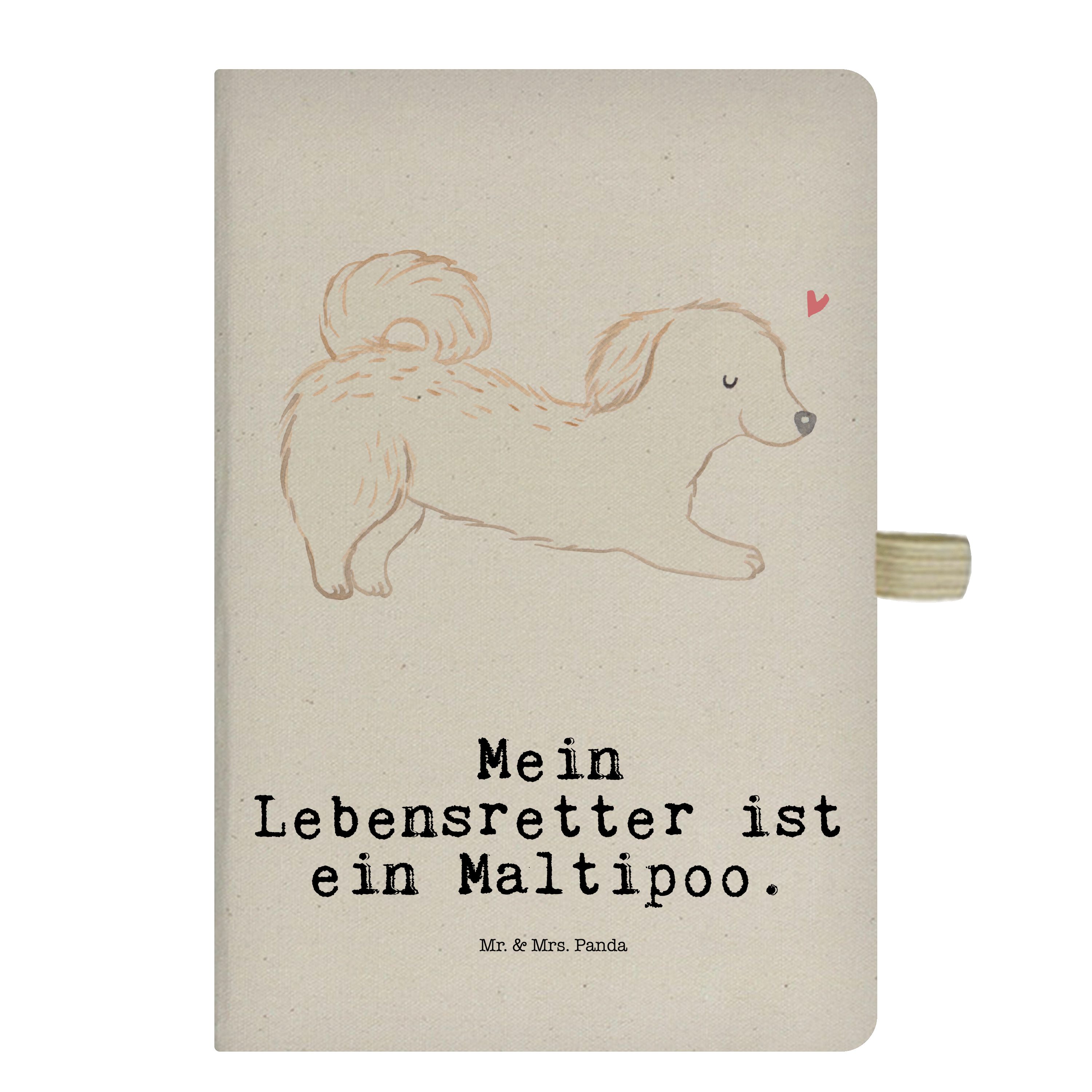 Mr. & Mrs. Panda Notizbuch Maltipoo Lebensretter - Transparent - Geschenk, Skizzenbuch, Rassehun Mr. & Mrs. Panda