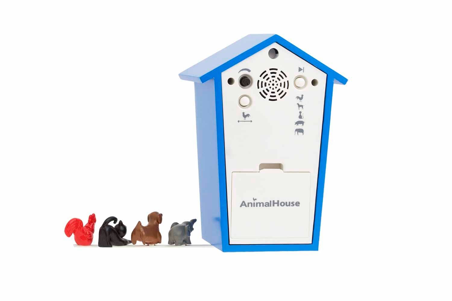 KOOKOO Tischuhr AnimalHouse mit 5 bunten Magnettierchen und 1 Metallstäbchen – Bild 4 von 5