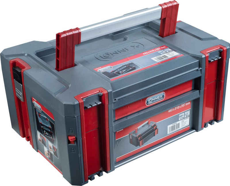 Connex Stapelbox zwei Schubladen - 13,5 Liter Volumen - 80 kg Tragfähigkeit, erweiterbares System - Stapelbar - robustem Kunststoff