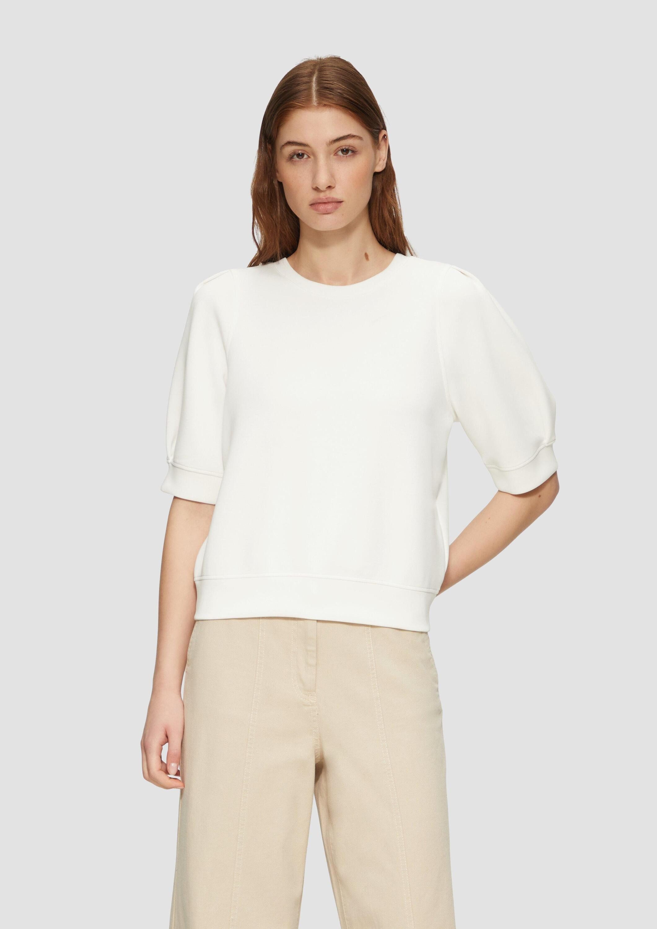 s.Oliver Sweatshirt Sweatshirt Scuba-Sweatshirt mit Faltendetails