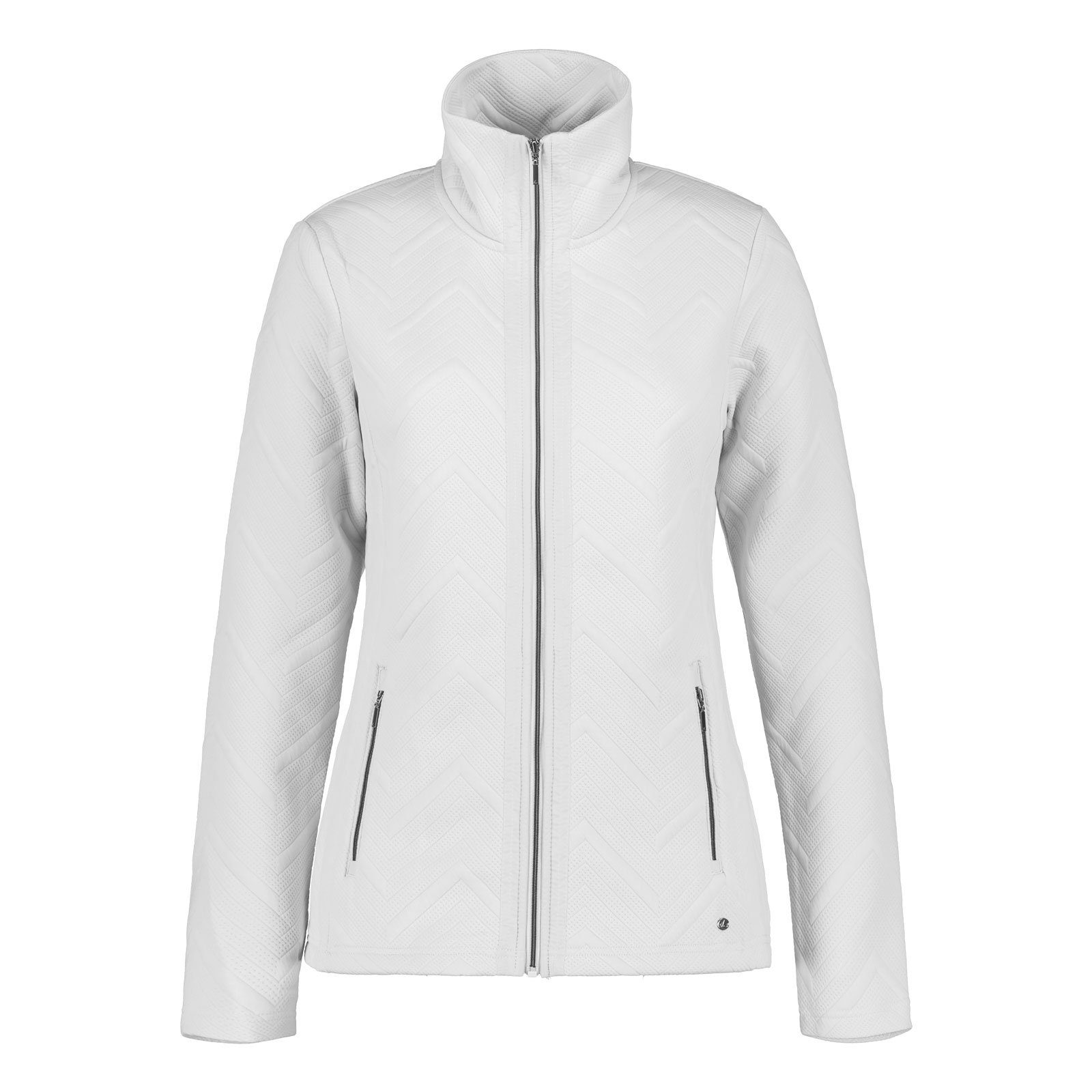 Luhta white optic mit Zippern 980 Strickjacke dekorativen Olostunturi