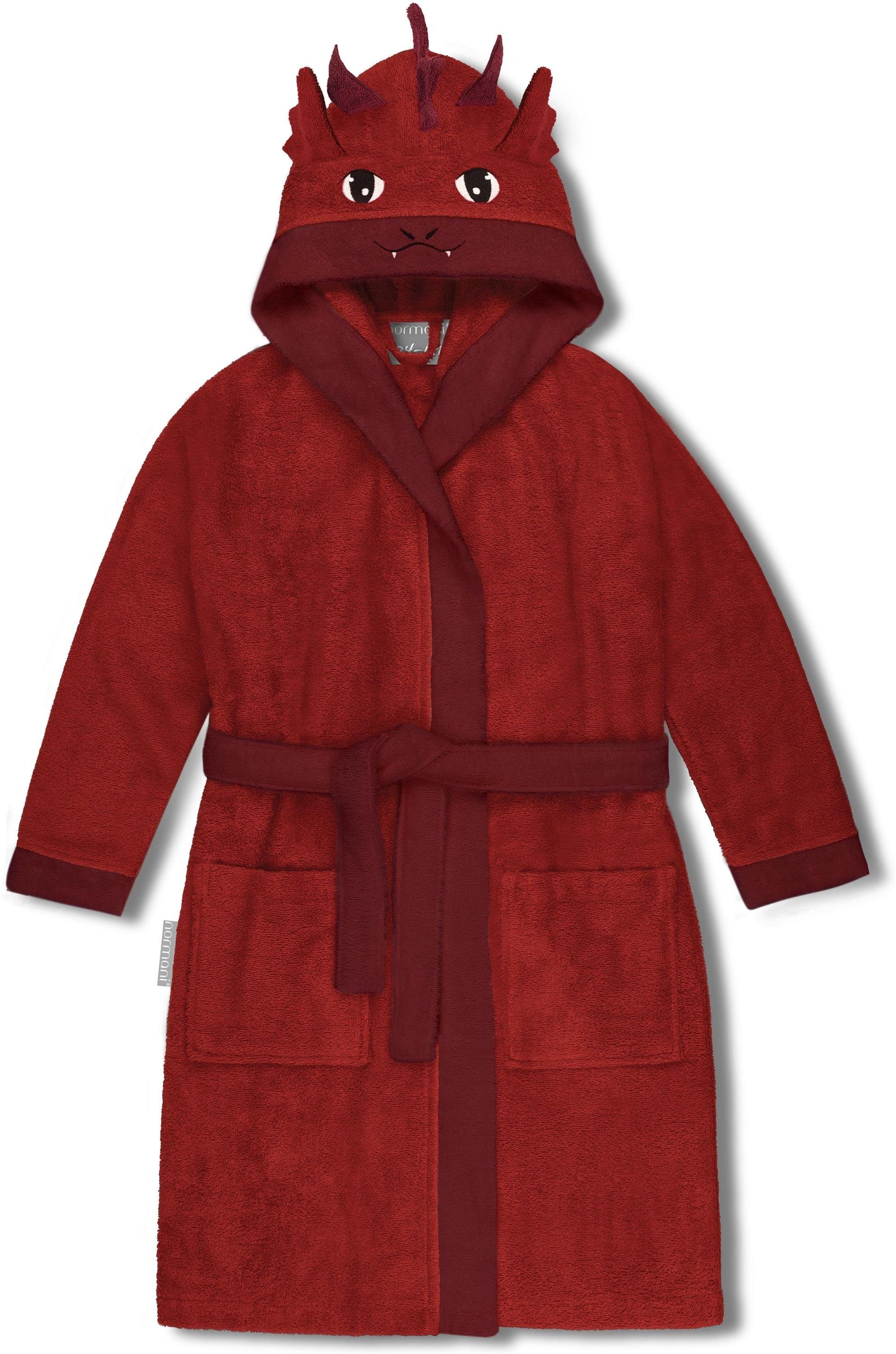 normani Kinderbademantel Kinder Bademantel aus Bio-Baumwolle Malia, Bio-Baumwolle, Kapuze, Bindegürtel, Kinder Bademantel aus weichem und schadtsofffreiem Material