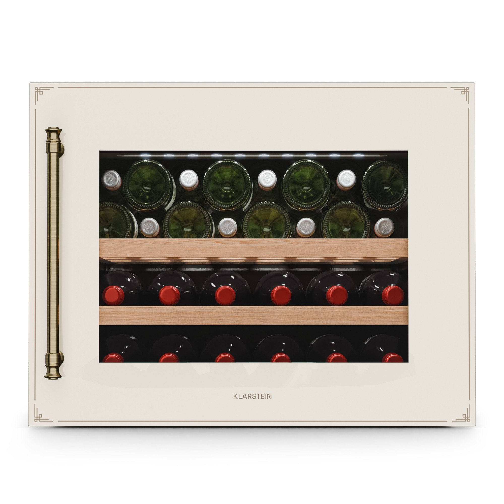 Klarstein Weinkühlschrank Vinsider Victoria 28 U, für 28 Standardflaschen á 0,75l,Wein Flaschenkühlschrank Weintemperierschrank Weinschrank Kühlschrank