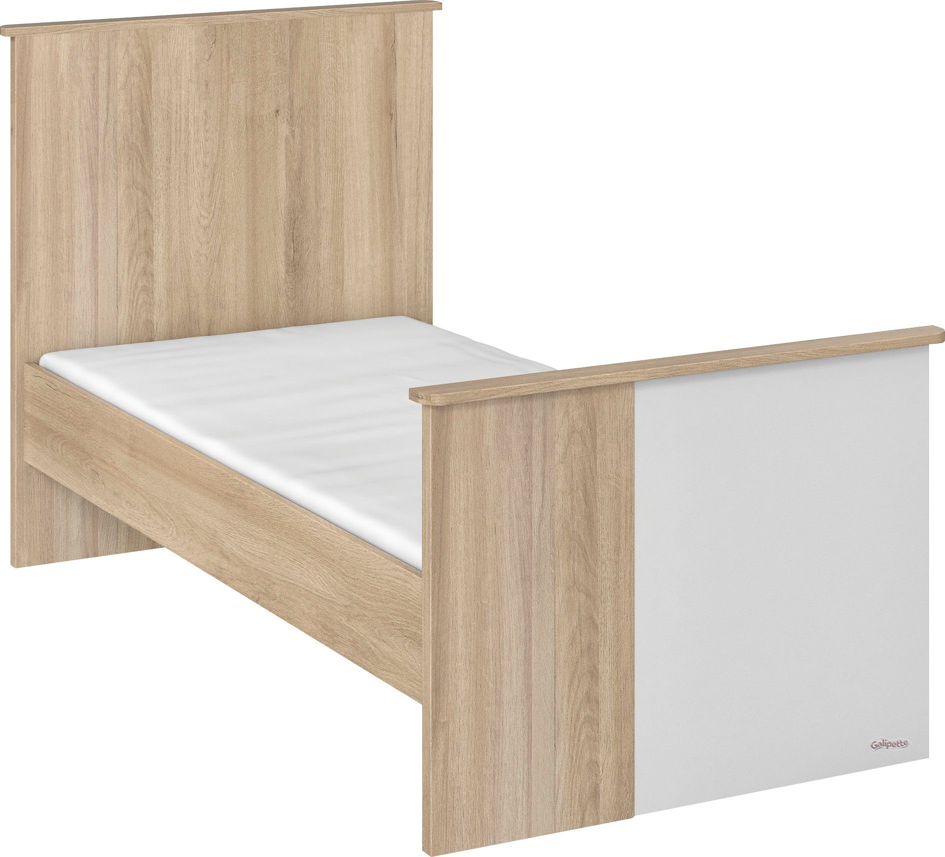 Galipette Babyzimmer-Komplettset Sasha, (Set, 5-tlg., Bett, Wickelablage, Kleiderschrank, Kommode und kleines Bücherregal)