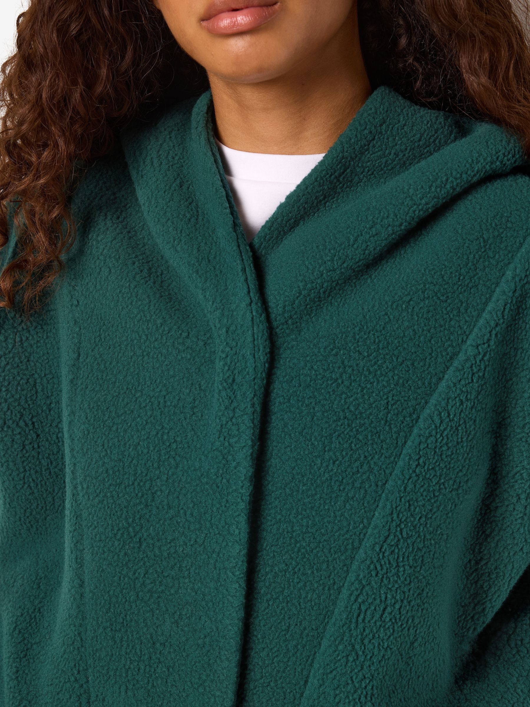 Noisy may Cardigan Teddyfleece Kapuze lockerer Schnitt offene Kanten (1-tlg günstig online kaufen