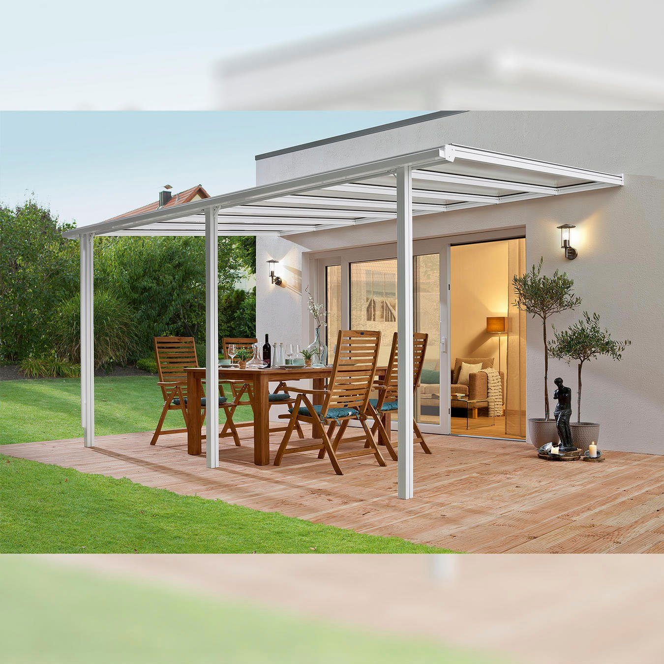 Beckmann Terrassendach TREND Gr. 3, BxT: 435x250 cm, Bedachung Doppelstegplatten