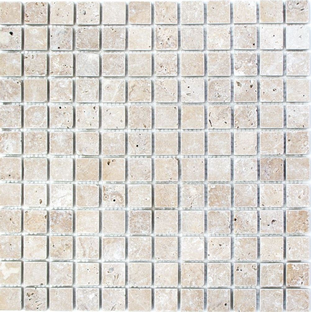 Bodenfliese / Matten Mosani Mosaikfliesen walnuss 10 Travertinmosaik matt